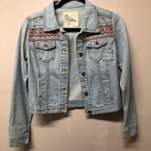 Others Follow Embroidered  Jean Jacket NWT Small